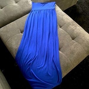 Blue long dress.
